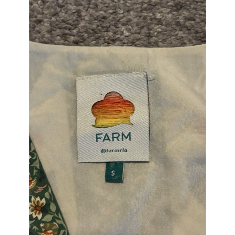 Farm Rio Garden Tapestry Floral Plunge Romper Size Small Belted Boho - Picture 4 of 6